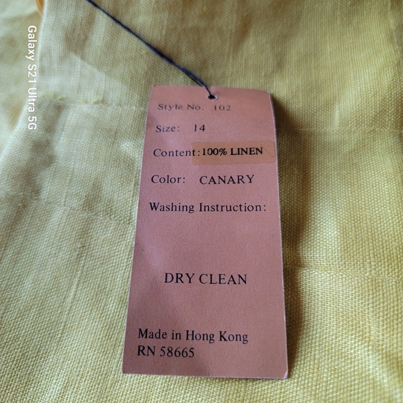 Classique Entier 100% Linen Pencil Skirt Canary Size 14 NWT - Picture 7 of 14